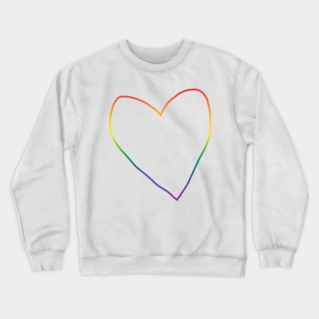 Pride Gradient Heart Line Valentines Day Crewneck Sweatshirt by ellenhenryart